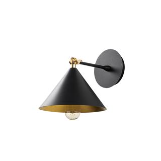 Çatı Mafsallı Hareketli Başlık Tekli Duvar Aplik Siyah,Endüstriyel Metal Duvar Lambası CATI-185BLACK