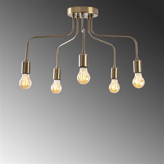 Rustik 5Li Plafönyer Eskitme Candelabra-Nua-1183