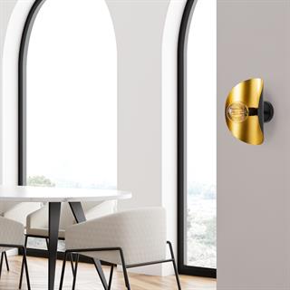 Eğer Modern Dekoratif Tekli Duvar Aplik Siyah, Metal Sıvama Aydınlatma EGER-MR-839