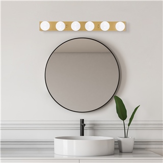 Rustik 6Lı Aplik Parlak Gold Mırro-12237
