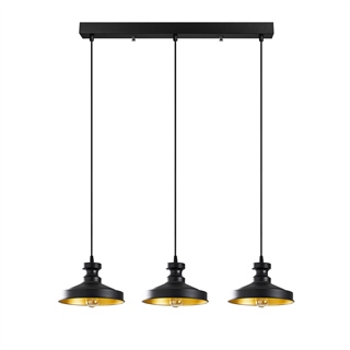 Metal Sıvama 3Lü Sıralı Sarkıt Pütürlü Siyah Gullu-182Black-2