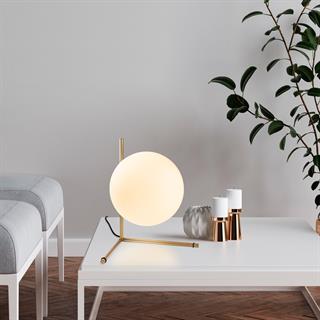 Luminar Modern Glop Cam Başlıklı Masa Lambası Dekoratif Aydınlatma Parlak Gold LUMINAR-14171