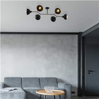 Metal Sıvama 6Lı Plafönyer Pütürlü Siyah Dram-Nua-1106