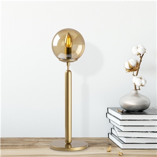 Bal Camlı Metal Masa Lambası Küre Glop Başlık E14 Duy Modern Salon Abajur,KING-11462