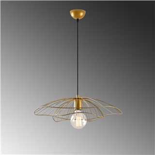 Mantar Tekli Tel Sarkıt Avize Mat Gold, Sarkıt Lamba Aydınlatma MANTAR-6502