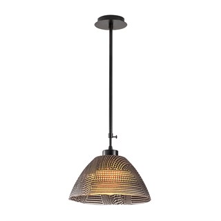 Camlı Tekli Avize Pütürlü Siyah Bornova-N-157