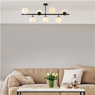 Camlı 7Li Plafönyer Pütürlü Siyah Fazlı-10526