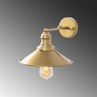Conical Metal Sıvama Tekli Aplik Parlak Gold, Endüstriyel Dekoratif Duvar Lambası CONICAL-12196