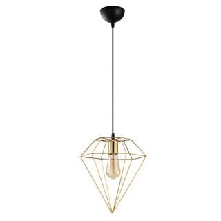 Elmas Tekli Tel Sarkıt Avize Gold Kaplama, Modern Dekoratif Metal Lamba ELMAS-6287