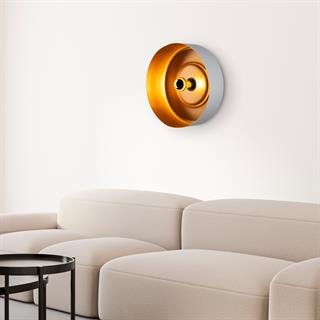 Vesta Modern Metal Sıvama Başlıklı Tekli Aplik Gri, Minimalist Duvar Lambası VESTA-15071