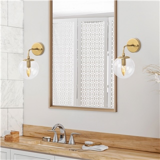Camlı Tekli Aplik Parlak Gold Horn-12216