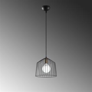Cat Tekli Tel Sarkıt Avize Siyah, Modern Dekoratif Metal Lamba CAT-12045