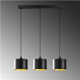 Metal Sıvama 3Lü Sıralı Sarkıt Pütürlü Siyah Duz-195Black-2