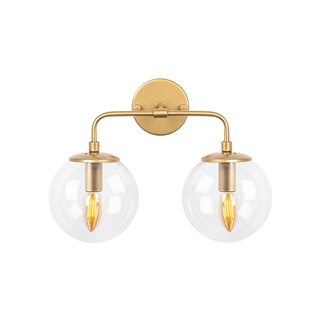 Camlı 2Li Aplik Parlak Gold Horn-12211