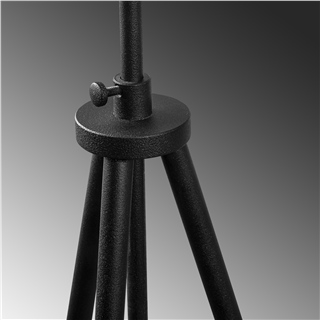 Abajur Başlıklı Tripod Lambader Pütürlü Siyah Trıpod-Nul-4053