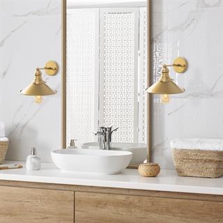 Conical Metal Sıvama Tekli Aplik Parlak Gold, Endüstriyel Dekoratif Duvar Lambası CONICAL-12196