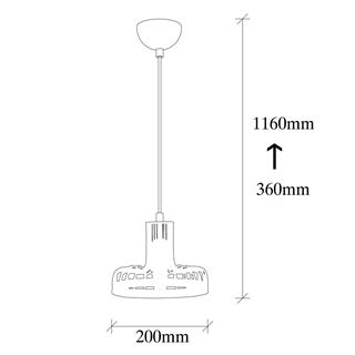 Beyso Tekli Tel Sarkıt Avize Siyah, Modern Dekoratif Metal Lamba BEYSOR-MR-773