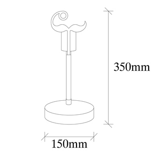 Metal Motifli Masa Lambası Natural Ahşap Pütürlü Siyah | Beamı-Mr-1019