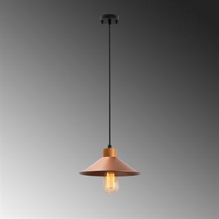 Konik Retro Tekli Sarkıt Avize Kahverengi, Modern Dekoratif Metal Sıvama Tavan Lambası KONIKSIVAMA-0