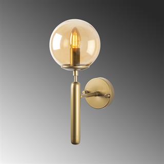 Camlı Tekli Aplik Parlak Gold Kıng-11459