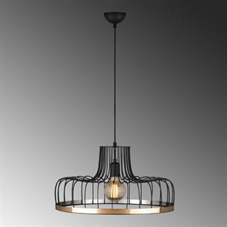 Beyso Tekli Tel Sarkıt Avize Siyah, Modern Dekoratif Metal Lamba BEYSOR-MR-769