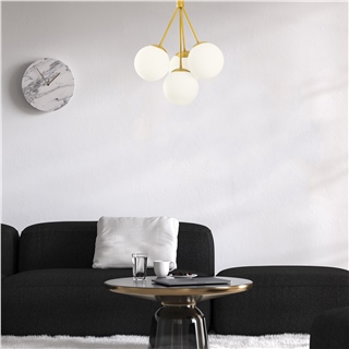 Camlı 4Lü Avize Mat Gold Mudonı-Mr-950