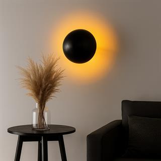 Fungal Modern Metal Sıvama Tekli Duvar Aplik Siyah Çap 20cm,Minimalist Dekor Aydınlatma FUNGAL13362A
