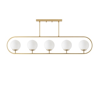 Camlı 5Li Avize Parlak Gold Jewel-10621