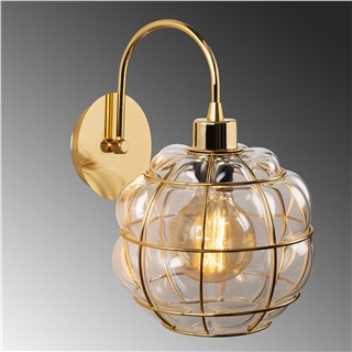 Camlı Tekli Aplik Gold Kaplama Safderun-402
