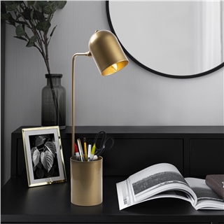 Metal Sıvama Tekli Masa Lambası Parlak Gold Pot-11490
