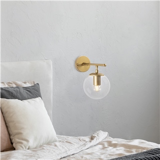 Camlı Tekli Aplik Parlak Gold Roe-10720