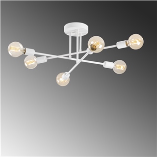 6lı Dekoratif Tavan Avizesi Beyaz Modern Stil E-27 Duy, FLOWER-175