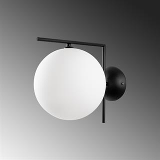 Luminar Modern Tekli Glop Cam Aplik Siyah, Dekoratif Duvar Aydınlatma LUMINAR-14155