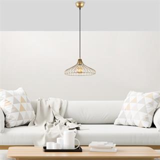 Depay Tekli Tel Sarkıt Avize Parlak Gold, Modern Dekoratif Metal Lamba DEPAY-11251