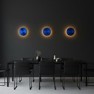 Aura Ledli Metal Sıvama Tekli Duvar Aplik Çap 20 cm,Metalik Mavi,Ambiyans Aydınlatma AURA-15520-L