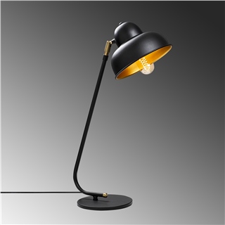 Metal Sıvama Tekli Masa Lambası Pütürlü Siyah Gold Cakır-180Black-Ml