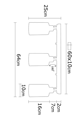 Camlı 3Lü Plafönyer Mat Gri Balcova-N-341