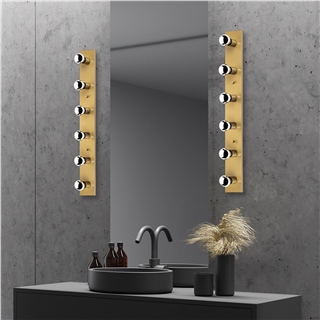 Rustik 6Lı Aplik Parlak Gold Mırro-12237