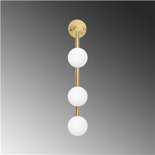 Camlı 3Lü Aplik Parlak Gold Domıno-11045