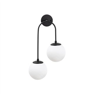 Camlı 2Li Aplik Pütürlü Siyah Jewel-10575