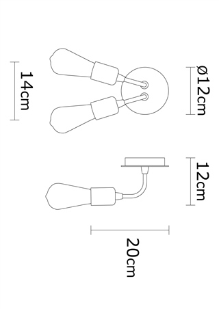 Rustik 2Li Aplik Pütürlü Siyah Harput-N-1328
