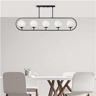 Camlı 5Li Plafönyer Pütürlü Siyah Jewel-10611