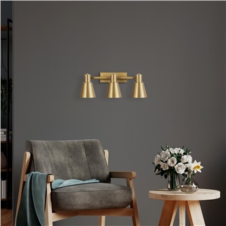 Metal Sıvama 3Lü Aplik Parlak Gold Funnel-13095