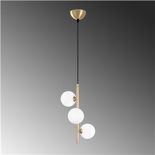 Camlı 3Lü Sarkıt Parlak Gold Domıno-11046