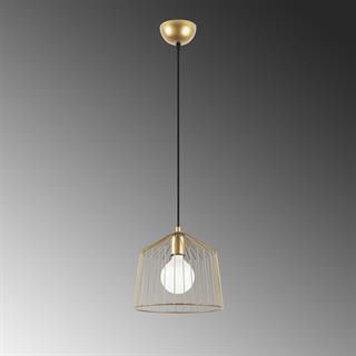 Cat Tekli Tel Sarkıt Avize Parlak Gold, Modern Dekoratif Metal Lamba CAT-12060