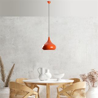 Retro Tekli Sarkıt Avize Turuncu, Modern Dekoratif Metal Sıvama Tavan Aydınlatma SAGLAM-3774-ORANGE