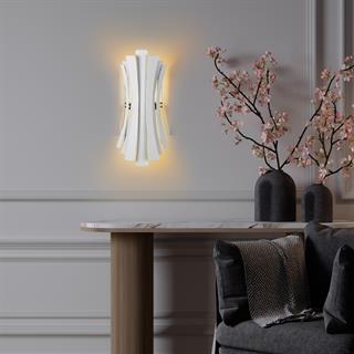 Linea Çift Yönlü Modern Metal Aplik Beyaz, Minimalist Duvar Lambası LINEA-15441