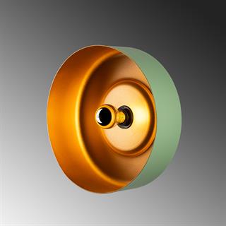 Vesta Modern Metal Sıvama Başlıklı Tekli Aplik Yeşil, Minimalist Duvar Lambası VESTA-15072