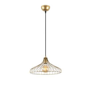 Depay Tekli Tel Sarkıt Avize Parlak Gold, Modern Dekoratif Metal Lamba DEPAY-11251