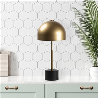 Metal Sıvama Tekli Masa Lambası Parlak Gold Mıxed-11496